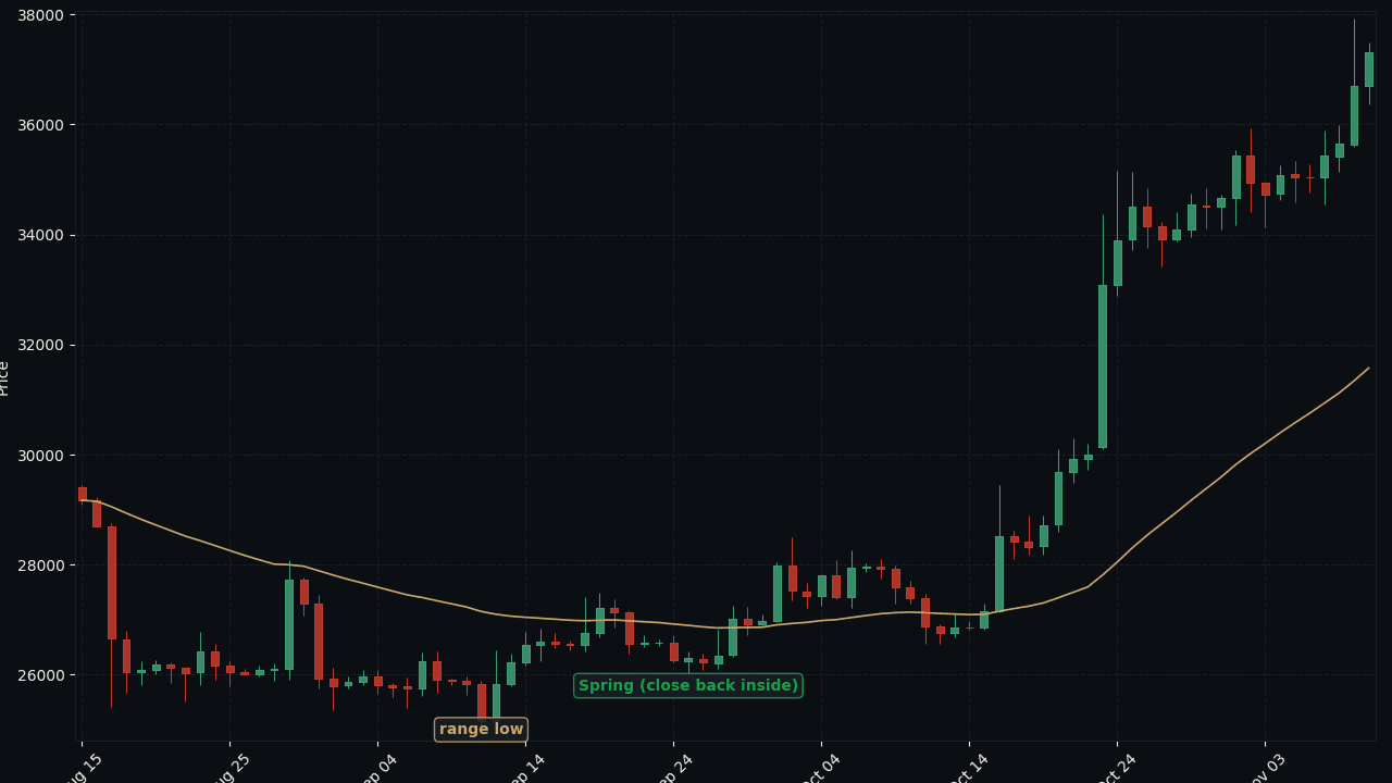 BTC/USD D1 Spring example
