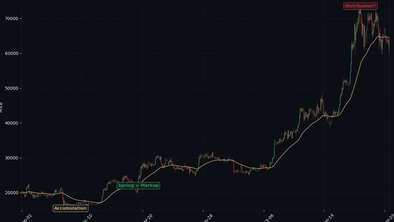 BTC 2022-2024 完整 4-phase 周期