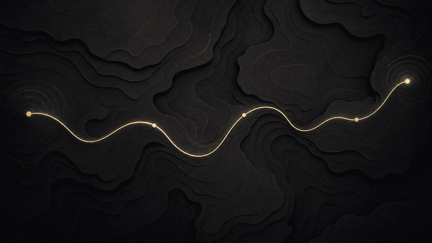 Caviro courses — a gold thread weaving through layered terrain